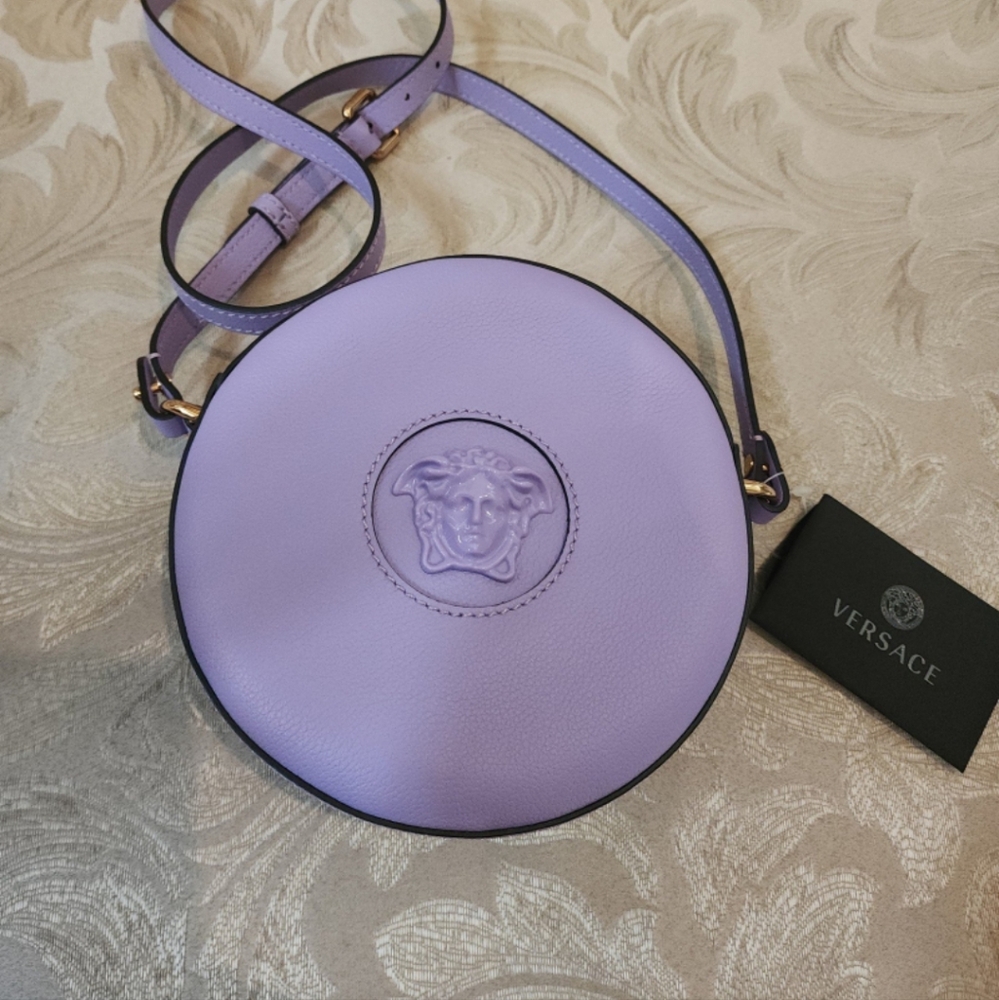 Versace Purple Medusa Round Shoulder Bag - Picture 6 of 10
